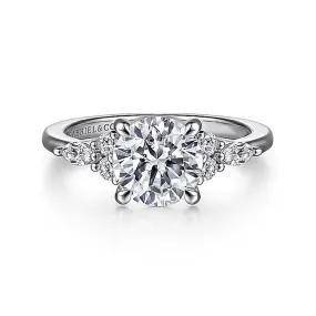 14K White Gold 'Avah' Classic Round Diamond Engagement Ring