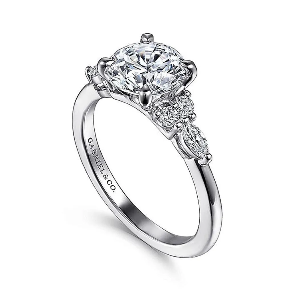 14K White Gold 'Avah' Classic Round Diamond Engagement Ring