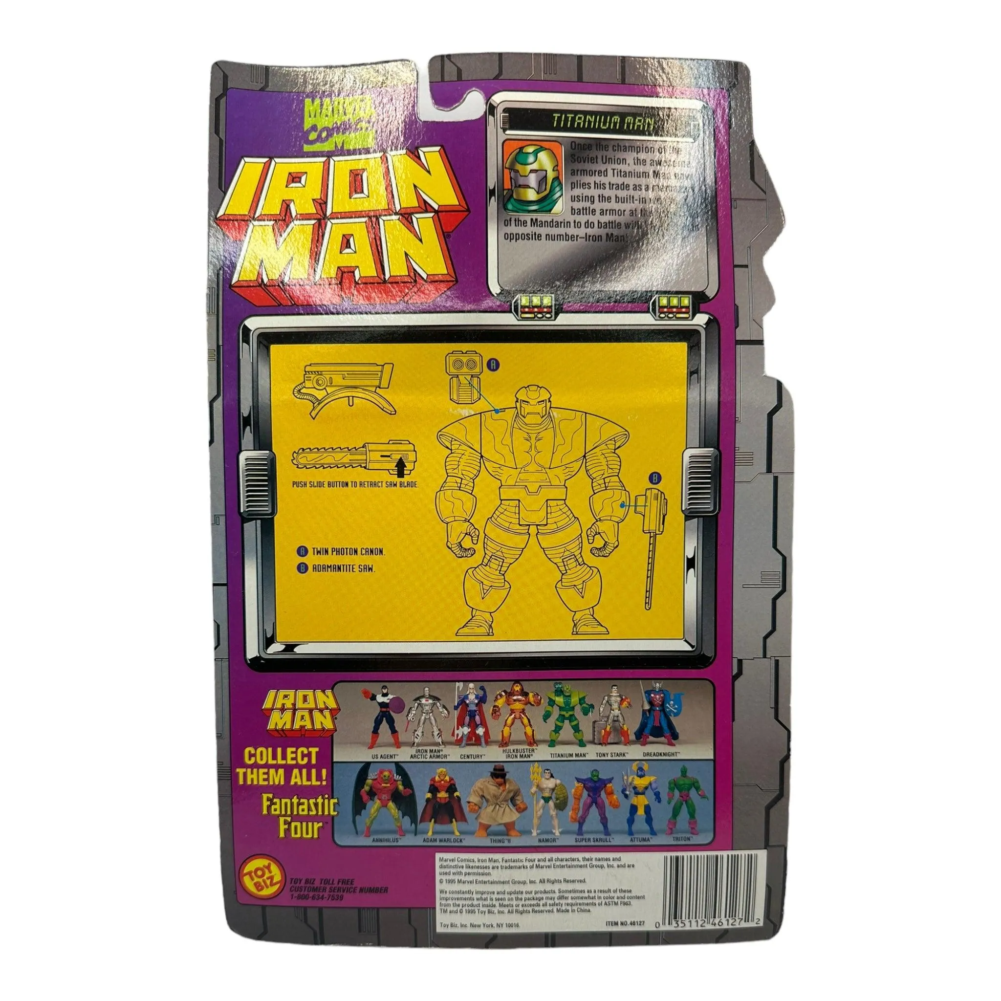 1995 TOYBIZ IRON MAN SERIES 3 TITANIUM MAN AF