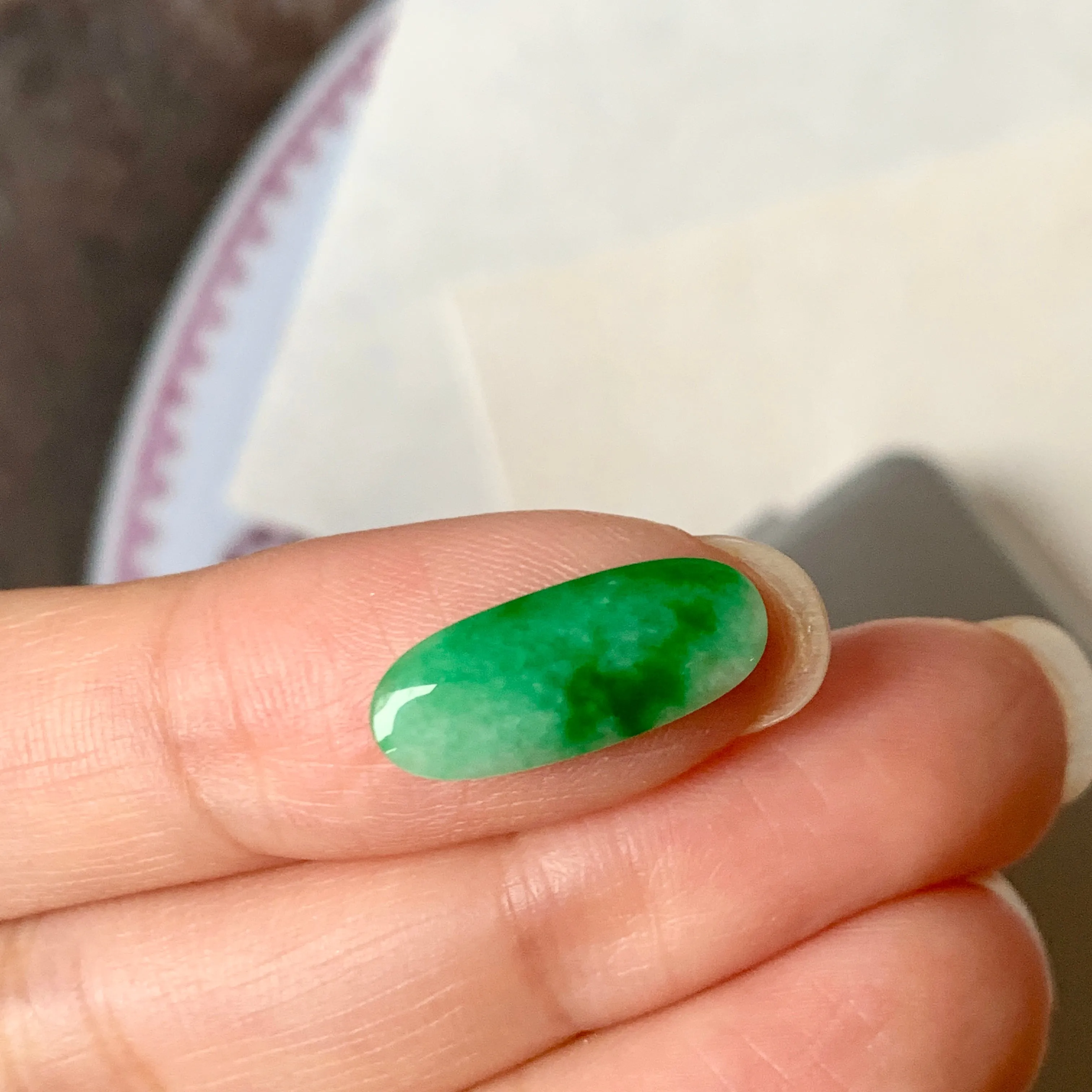 3.15 cts A-Grade Natural Jadeite Saddle Piece No.130390