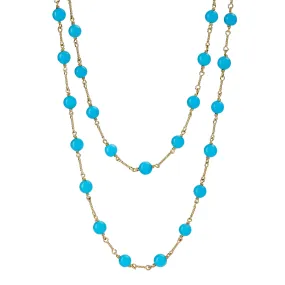 32 inch Turquoise Large Bead Link Necklace