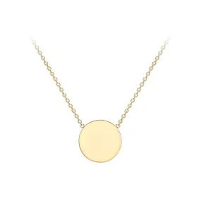 9K Yellow Gold Solid Disc Necklace 41 2cm