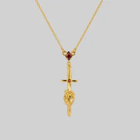 ALL MY HEART. Sword & Heart Necklace - Gold