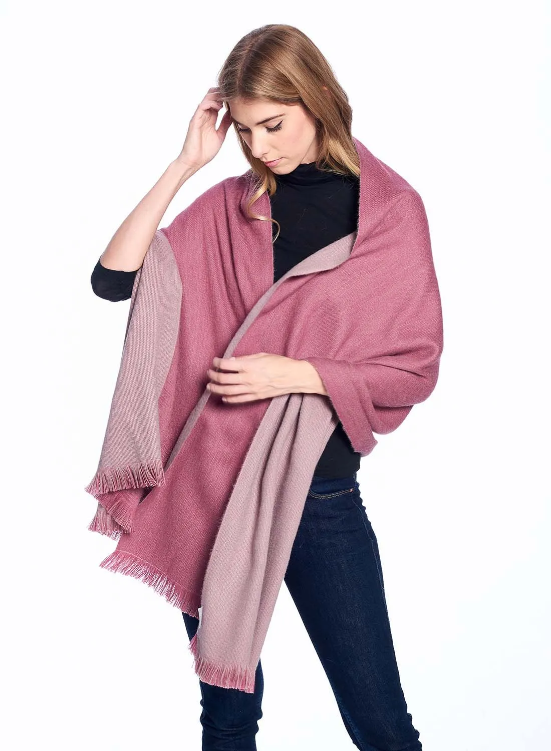 Alpaca Wrap Reversible  - Renaissance Rose