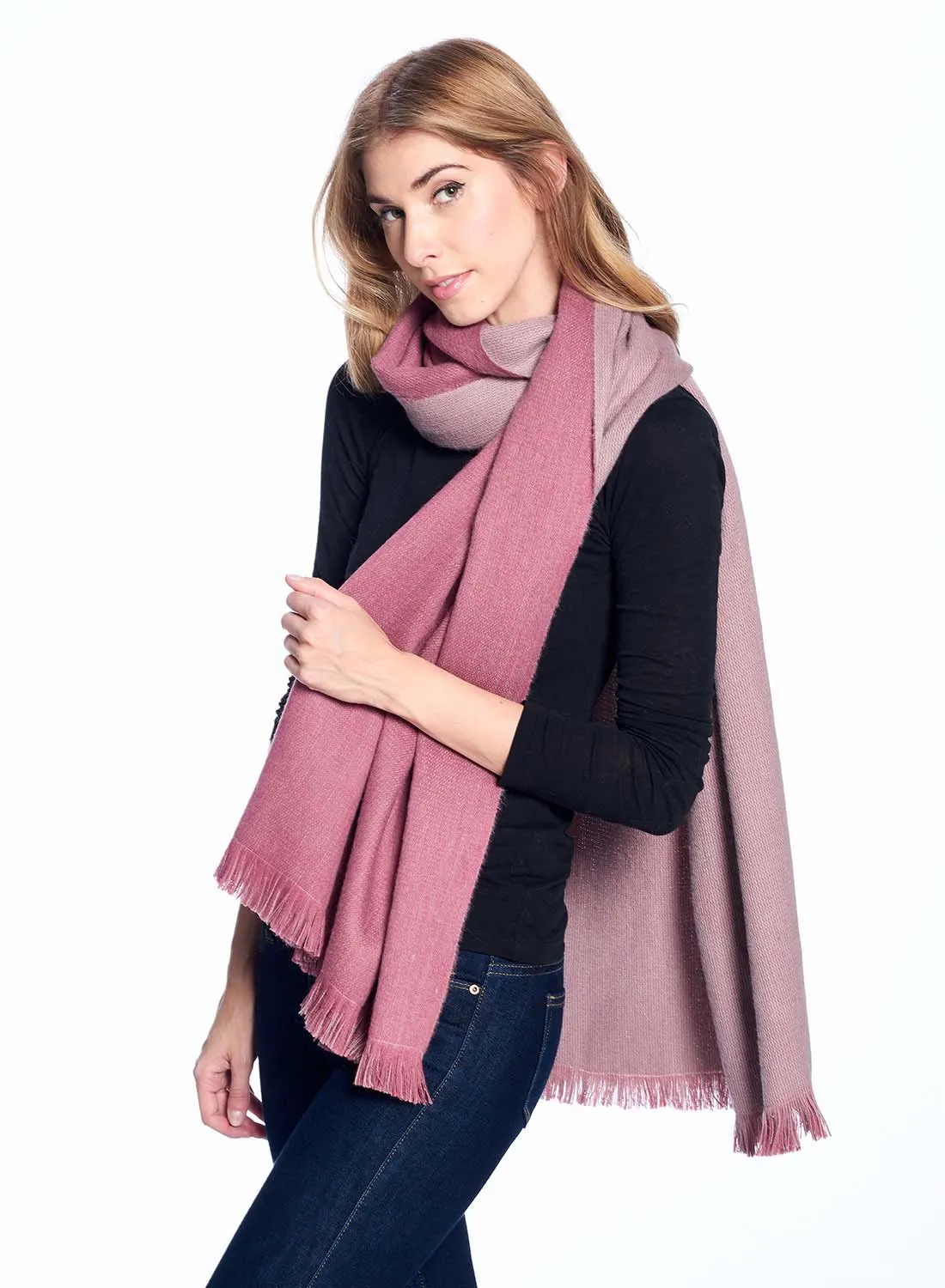 Alpaca Wrap Reversible  - Renaissance Rose