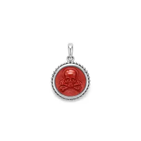 Anthem Small Red Jasper Skull Crossbone Amulet