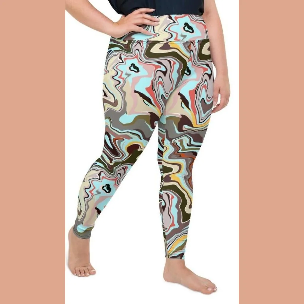 Aqua Marble Plus Size Leggings