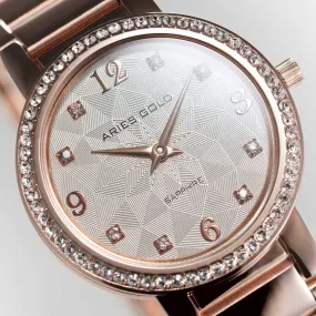 ARIES GOLD ENCHANT STARLET ROSE GOLD STAINLESS STEEL L 126B RD-PATTERN WOMEN'S WATCH