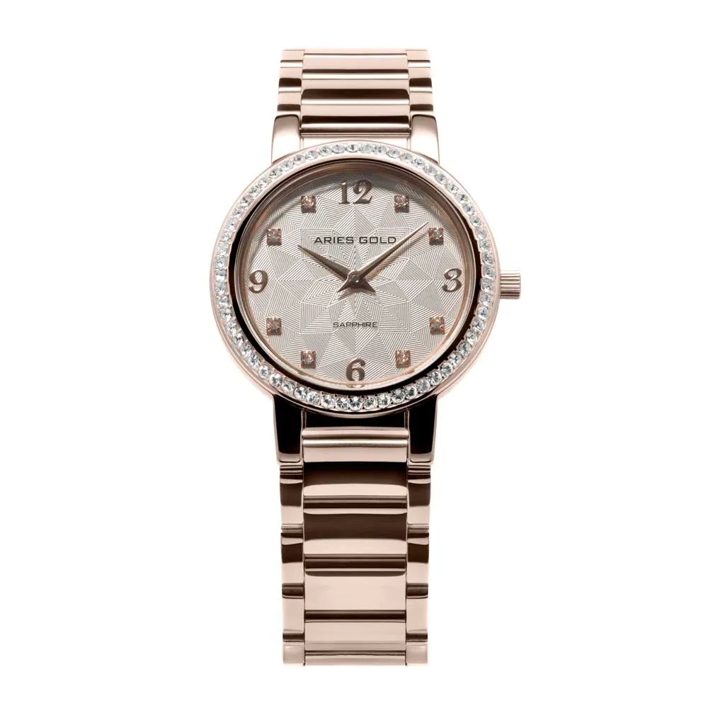 ARIES GOLD ENCHANT STARLET ROSE GOLD STAINLESS STEEL L 126B RD-PATTERN WOMEN'S WATCH