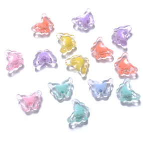 Assorted Butterfly Transparent Pastel Plastic Beads | 100g