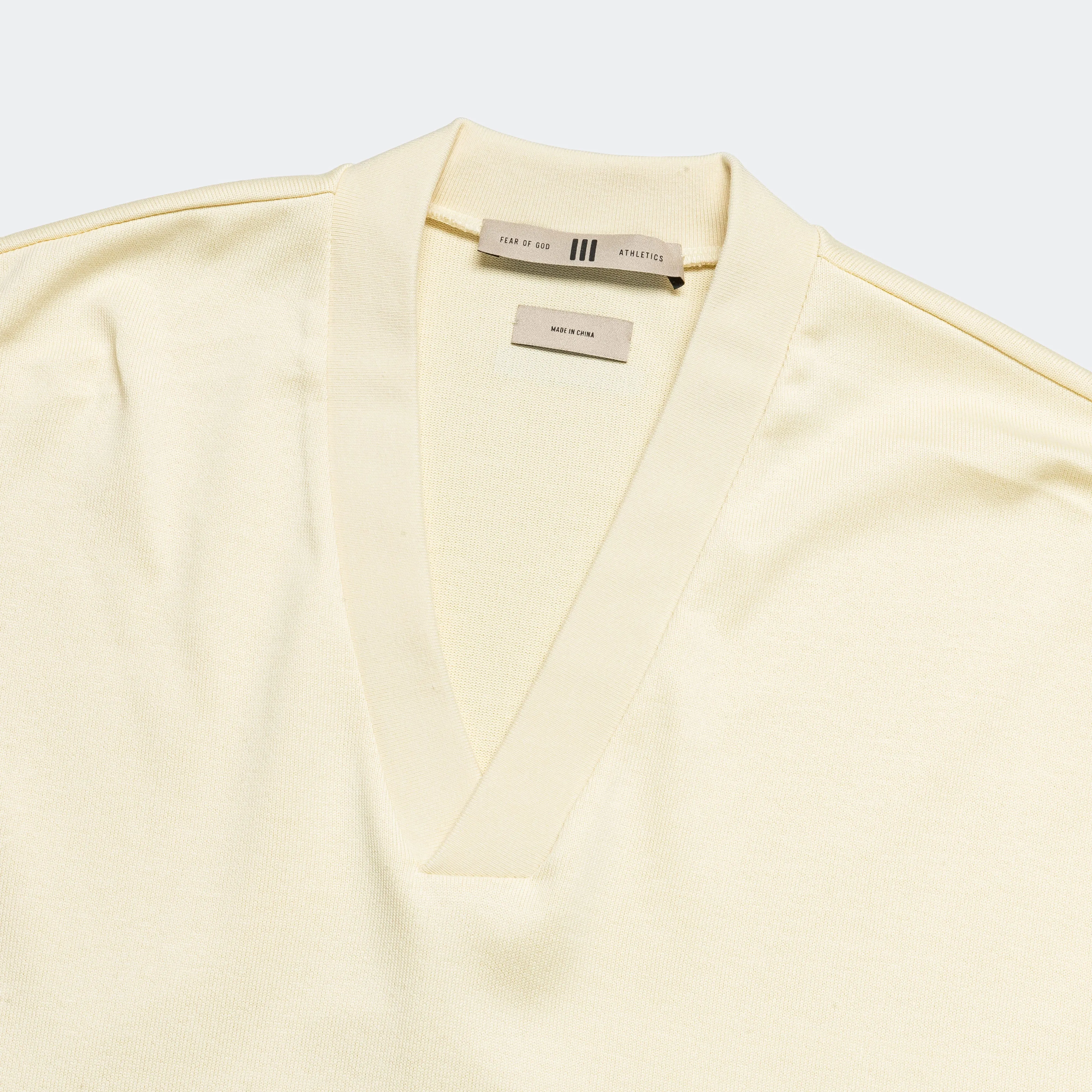 Athletics V-Neck Tee - Pale Yellow