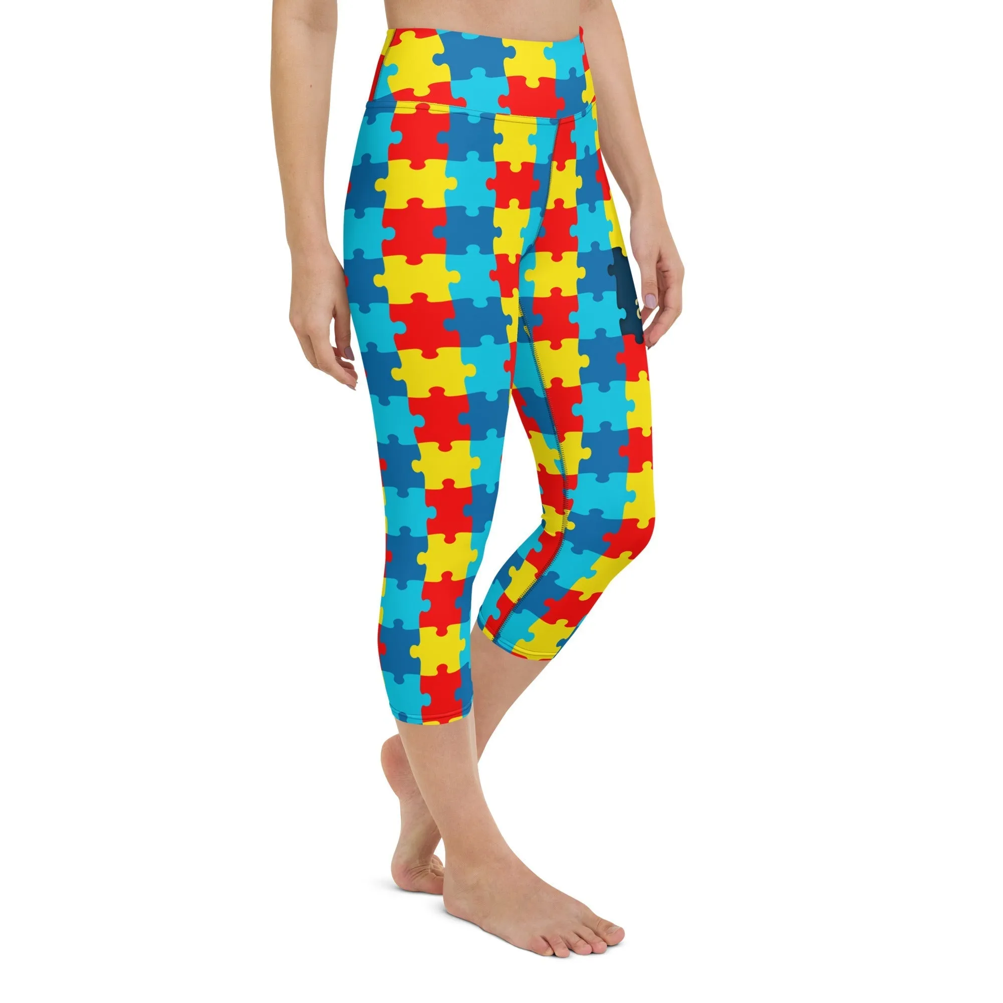 Autism Awareness Yoga Capris