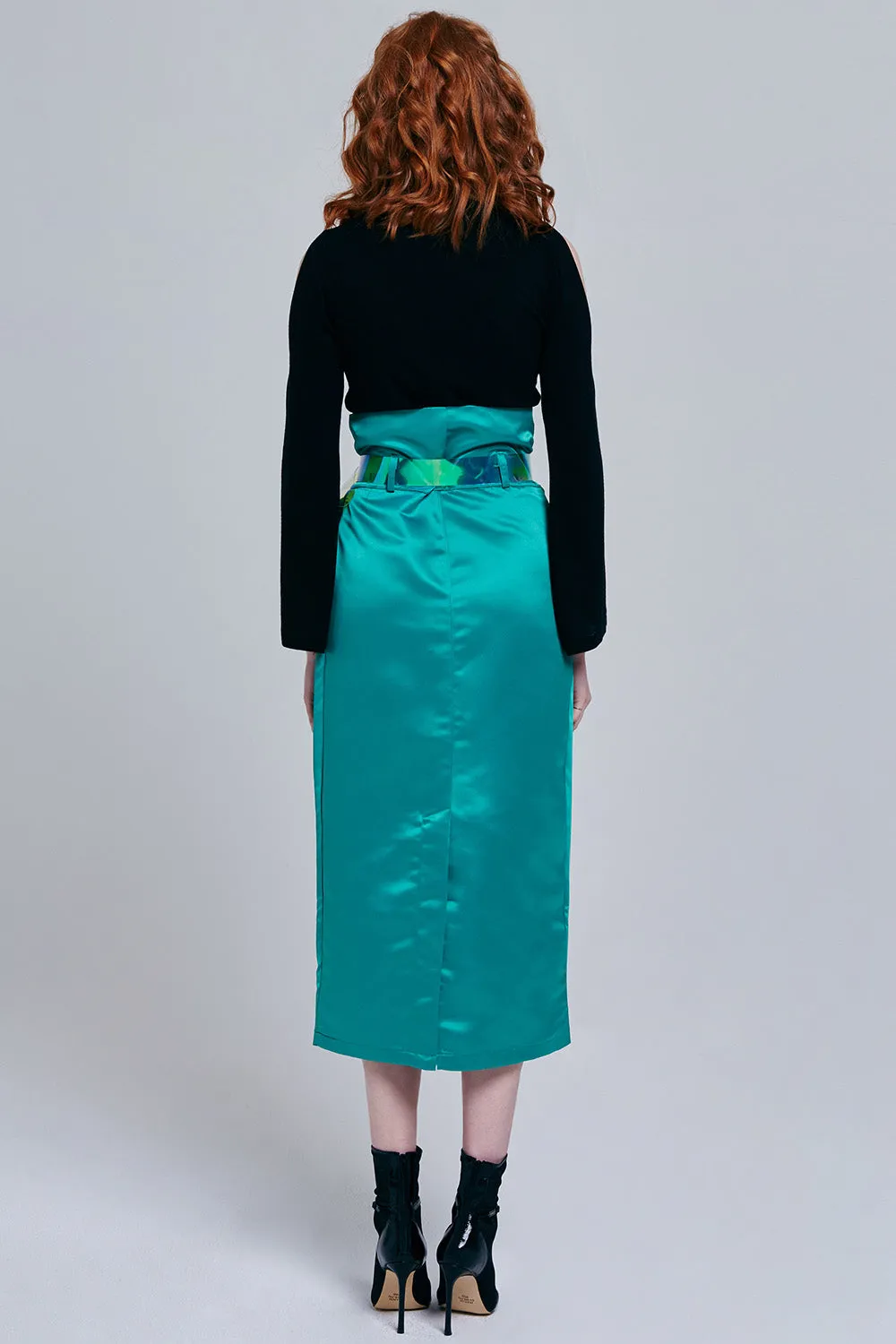 Bailey Silky Midi Skirt with Belt