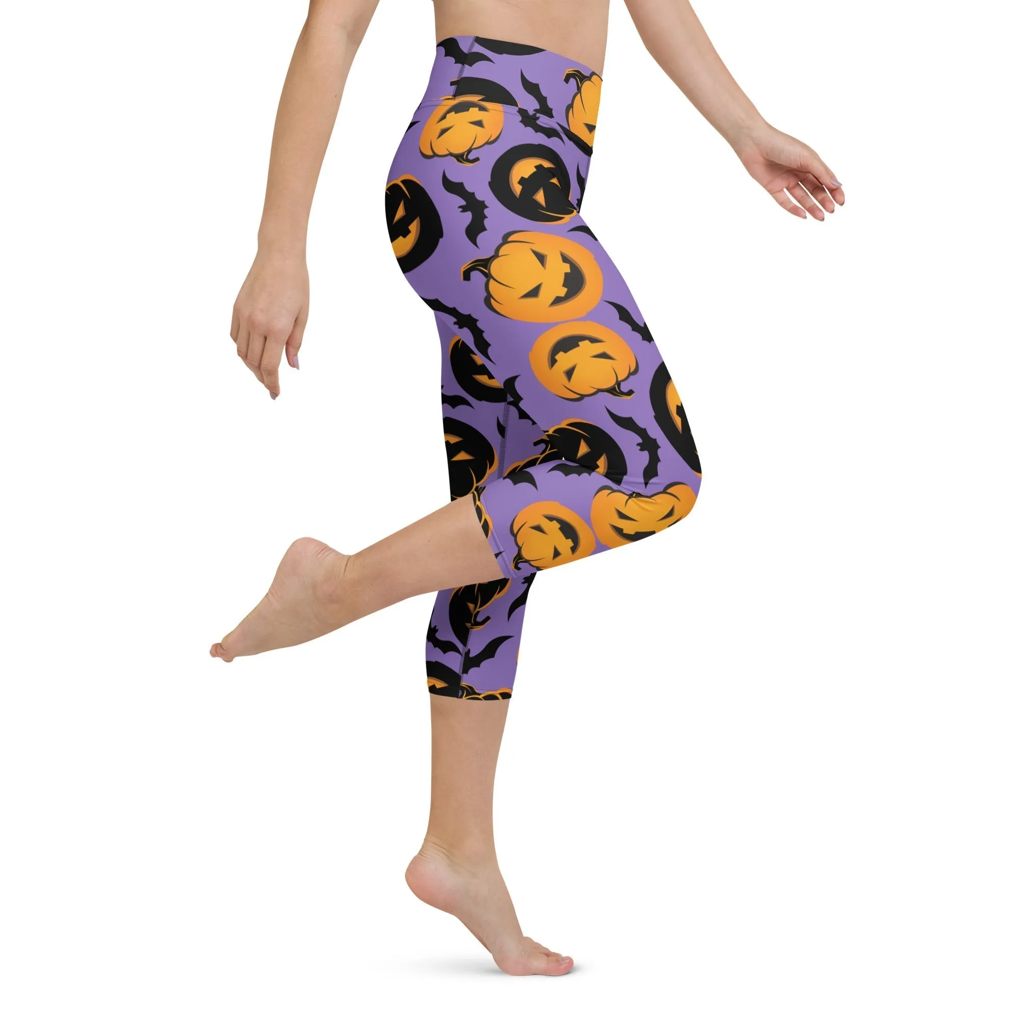 Bats and Jack O'Lanterns Yoga Capris