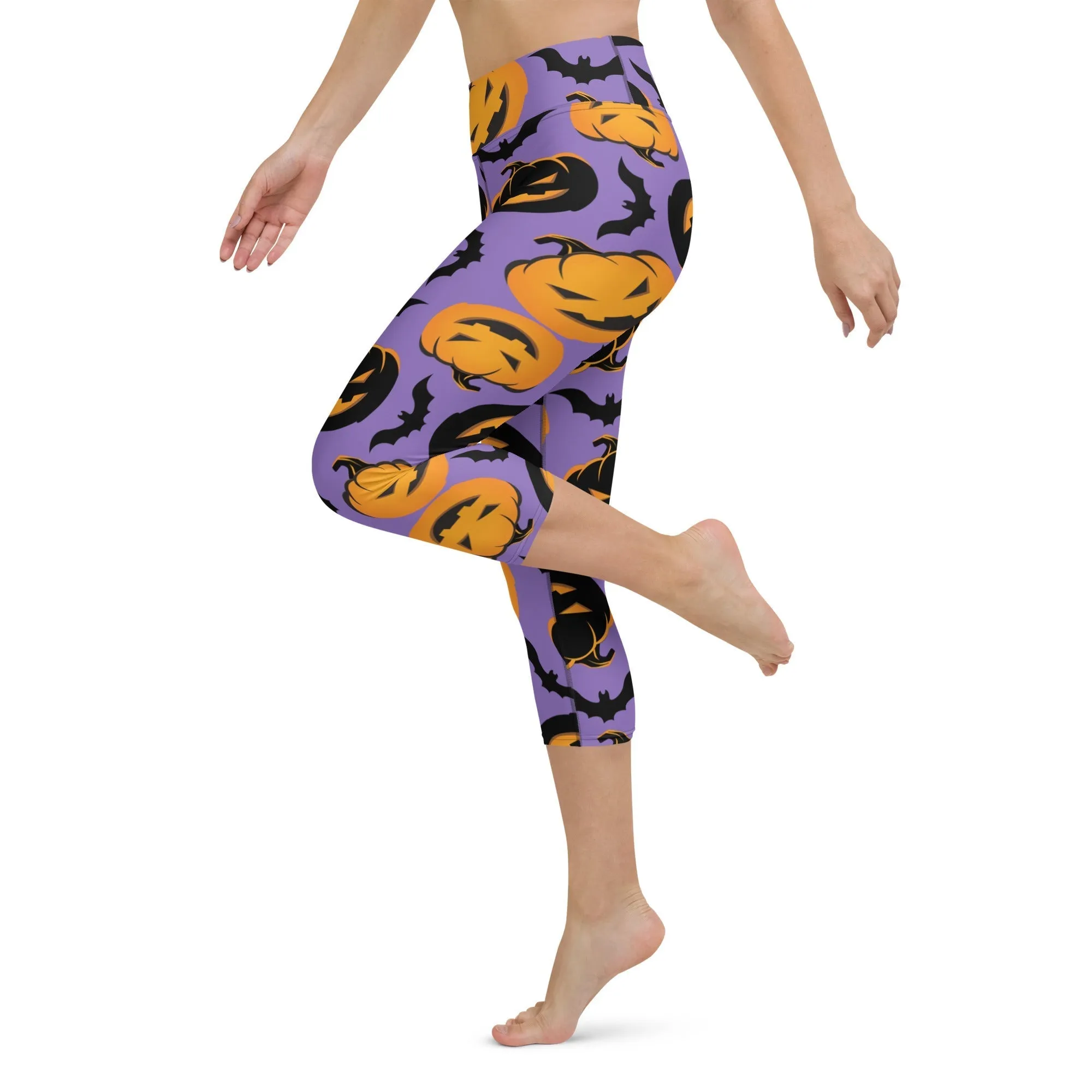 Bats and Jack O'Lanterns Yoga Capris