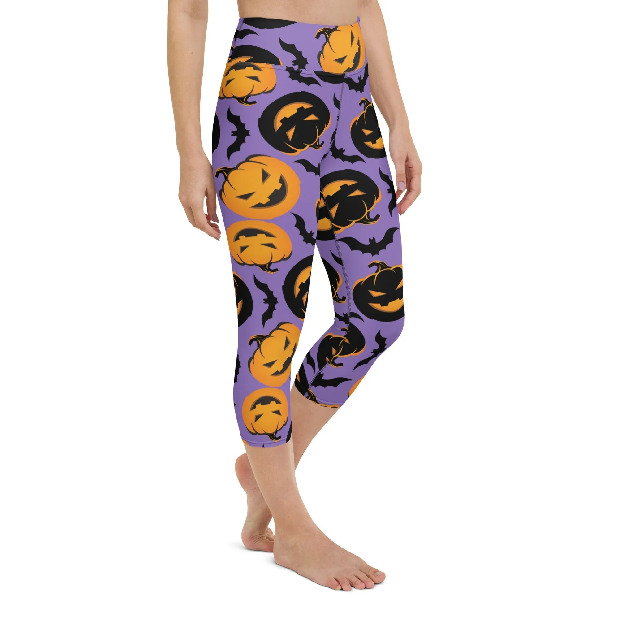 Bats and Jack O'Lanterns Yoga Capris