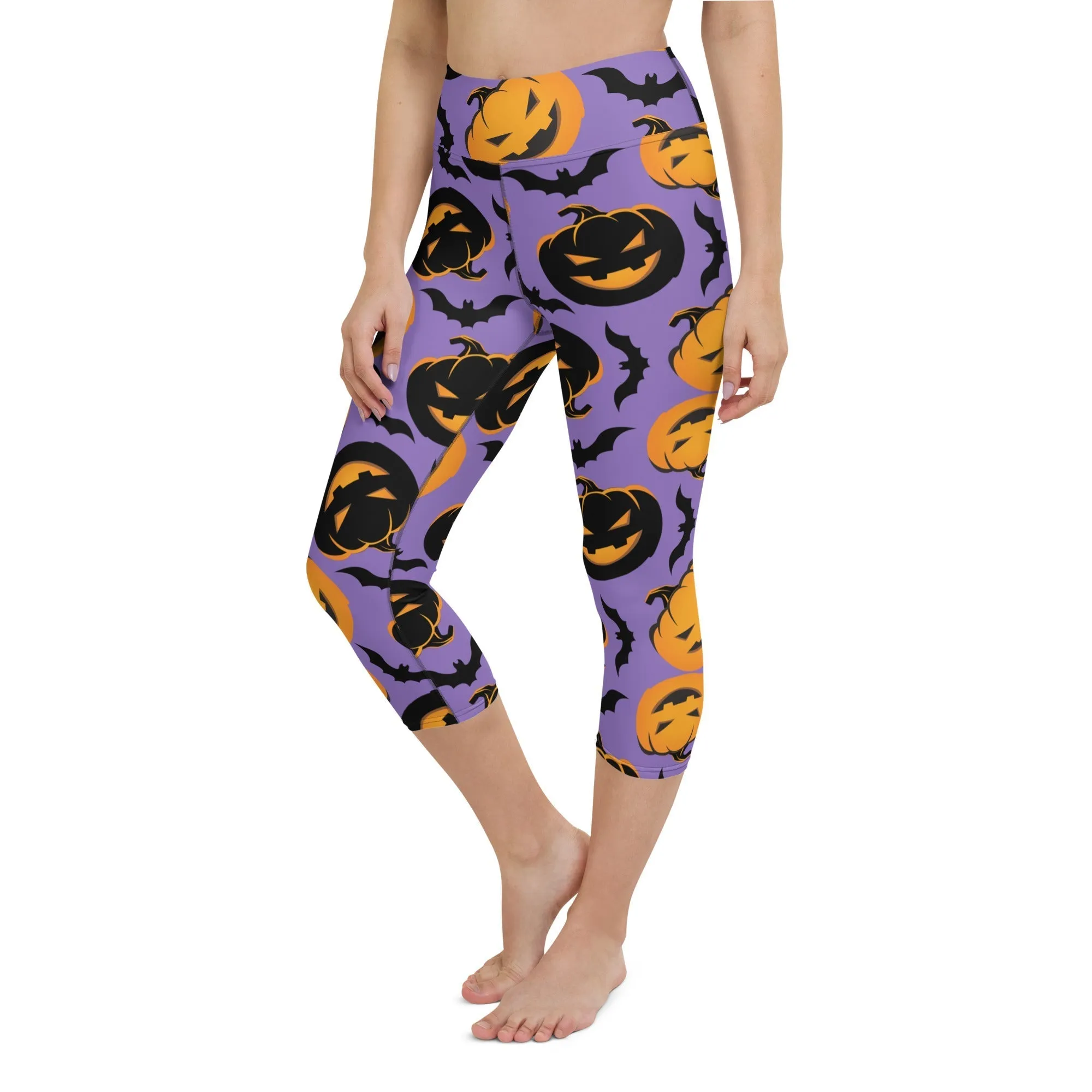 Bats and Jack O'Lanterns Yoga Capris