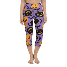 Bats and Jack O'Lanterns Yoga Capris