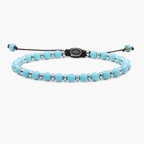 Beaded Bracelet With Turquoise and Silver Beads