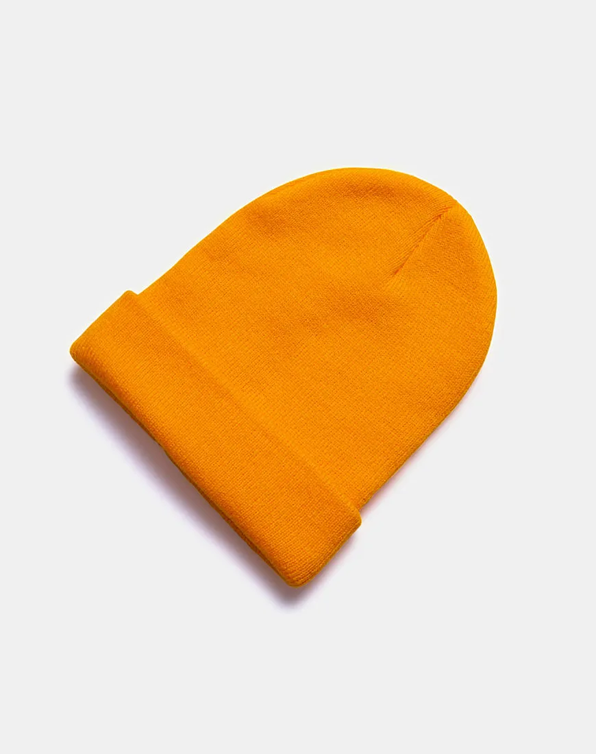 Beanie Hat in Sour Orange