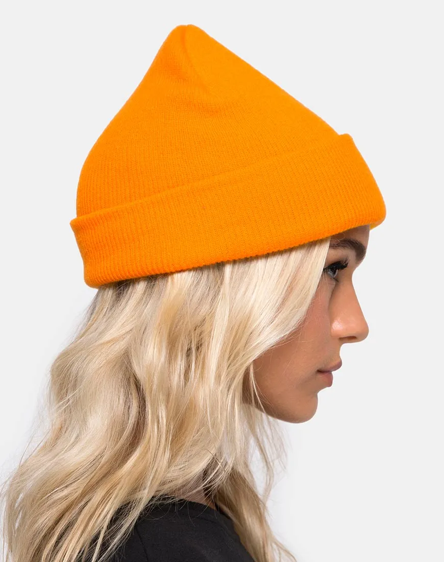 Beanie Hat in Sour Orange