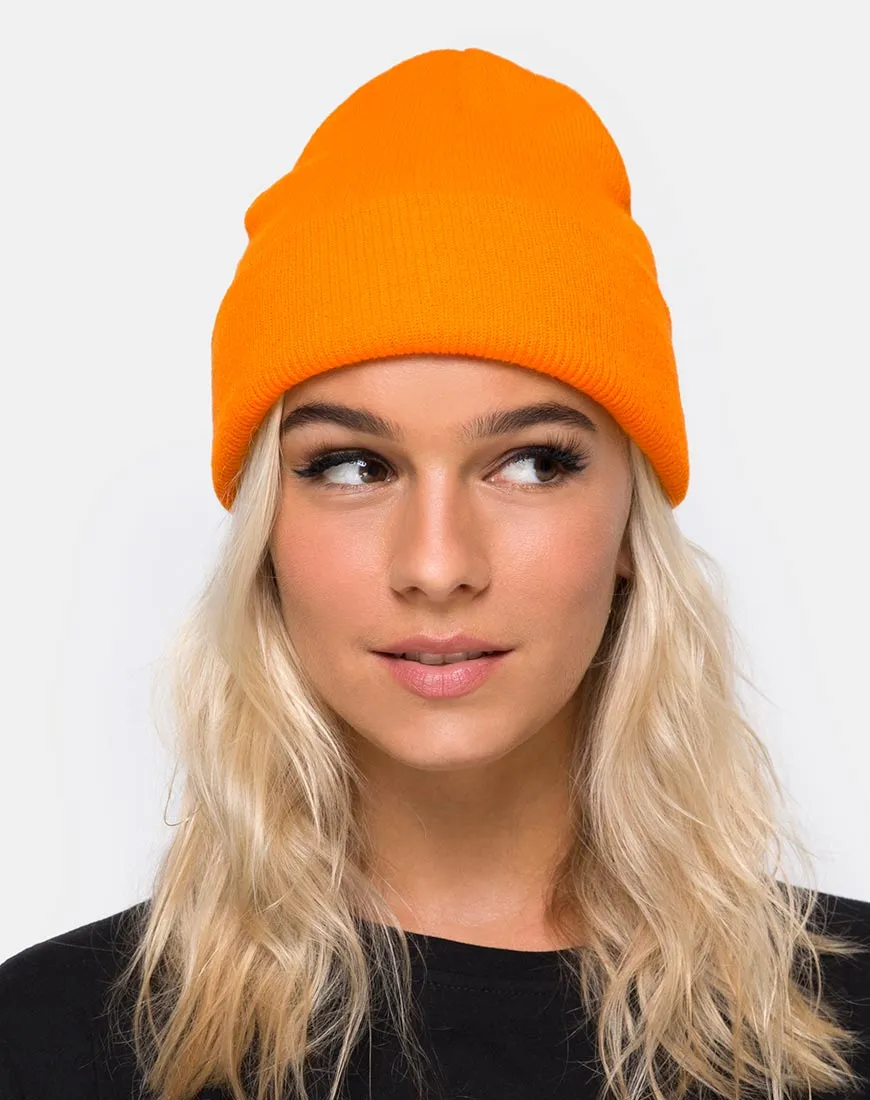 Beanie Hat in Sour Orange