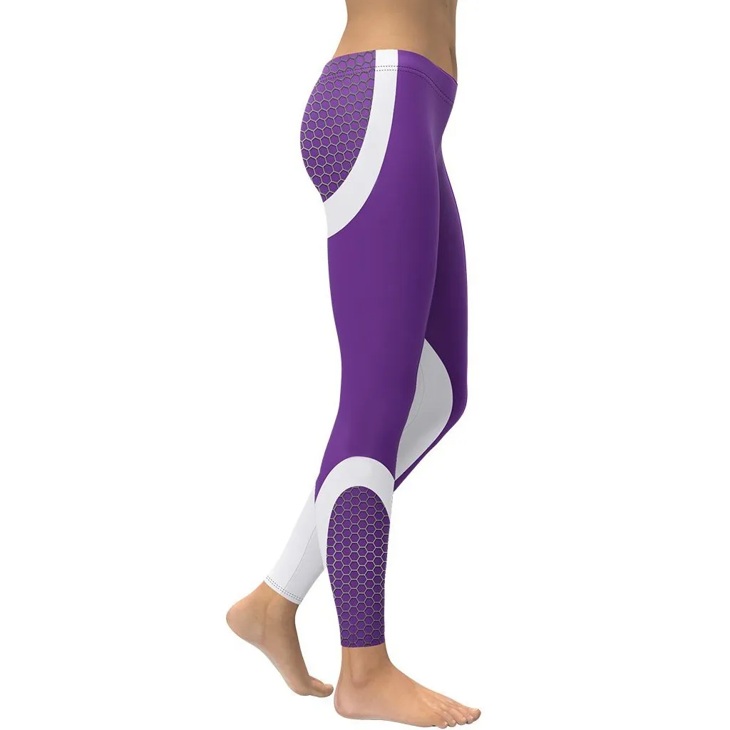 Beehive Geometric Leggings Royal Purple