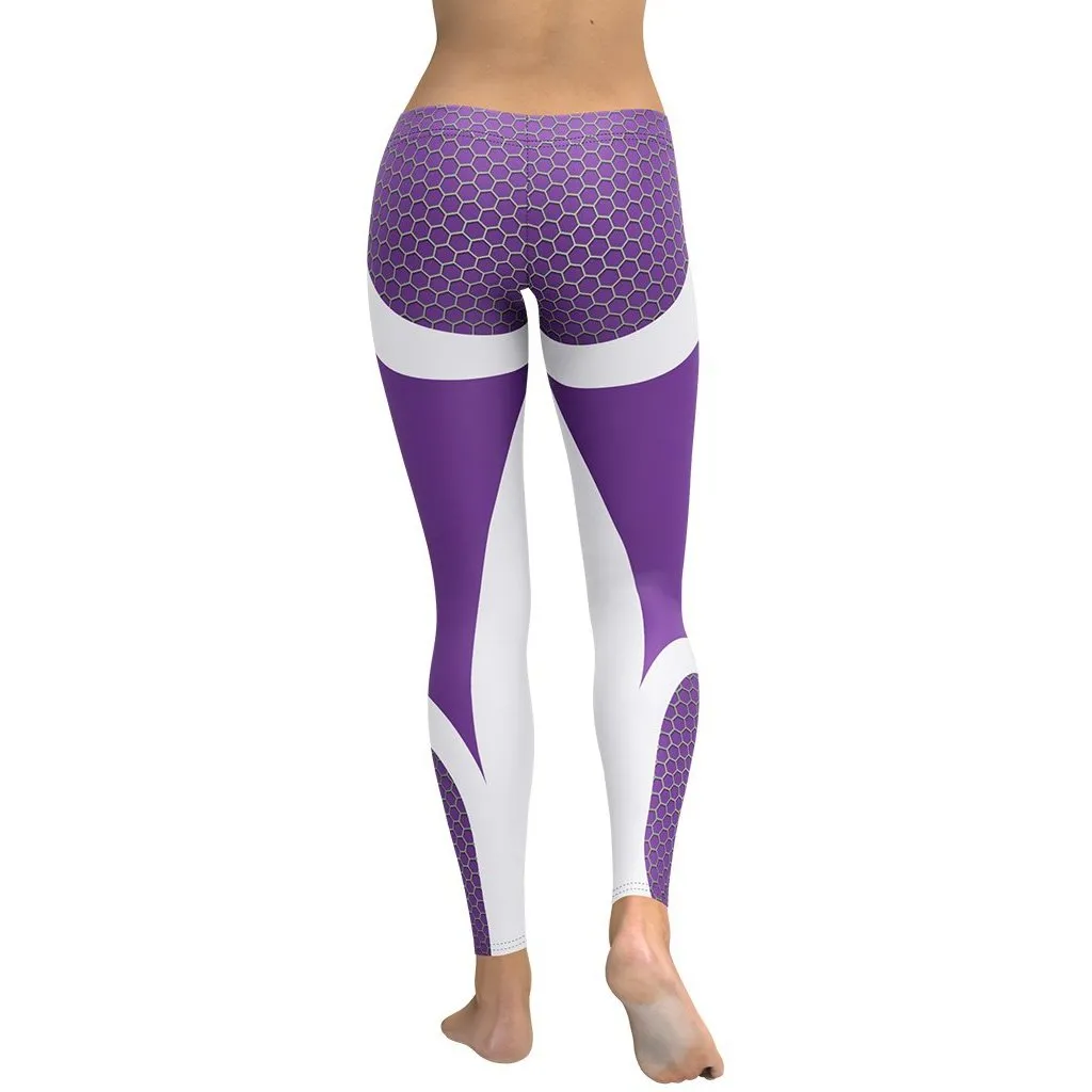 Beehive Geometric Leggings Royal Purple