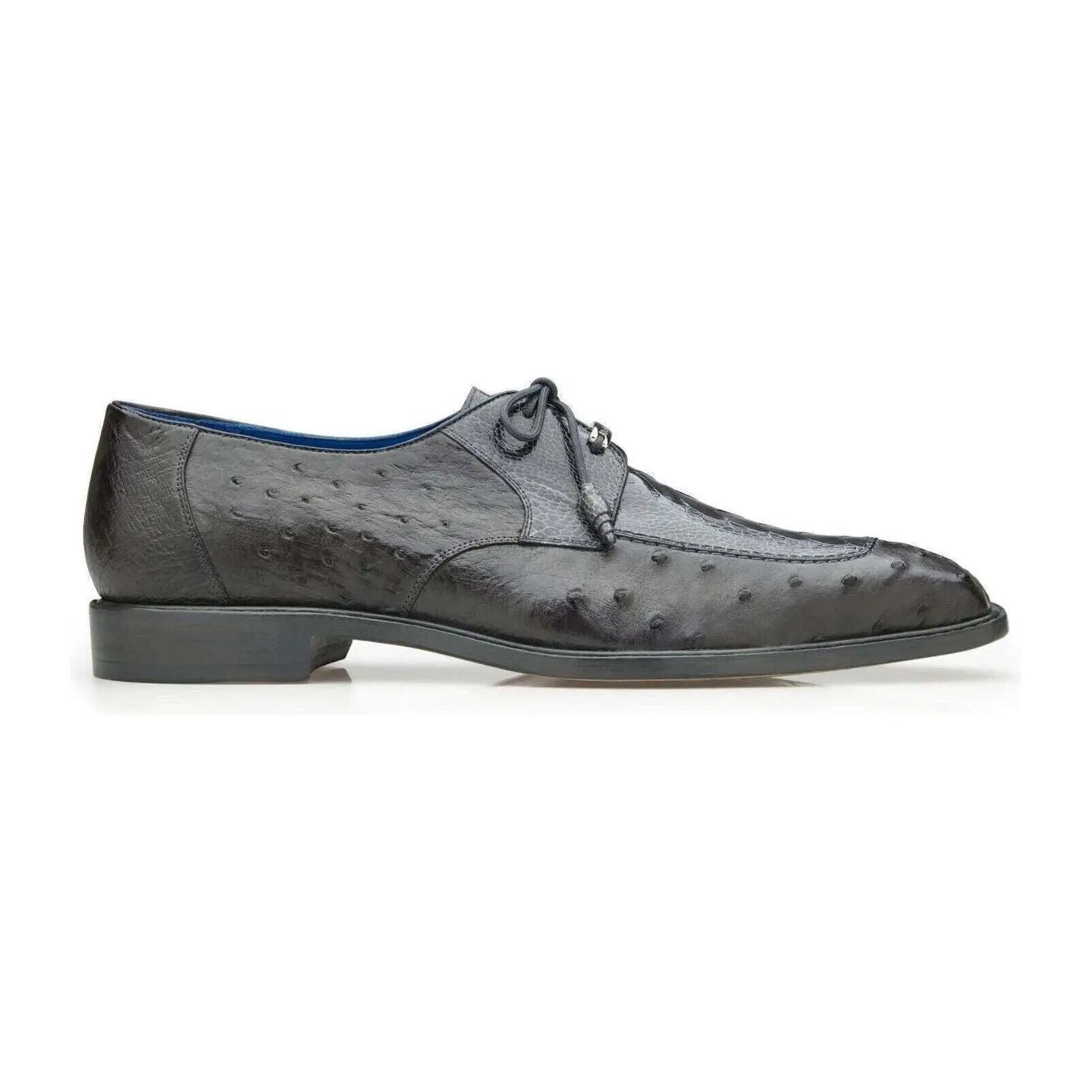 Belvedere Men's Shoes Bolero Genuine Ostrich Leg and Ostrich Quill Gray R43