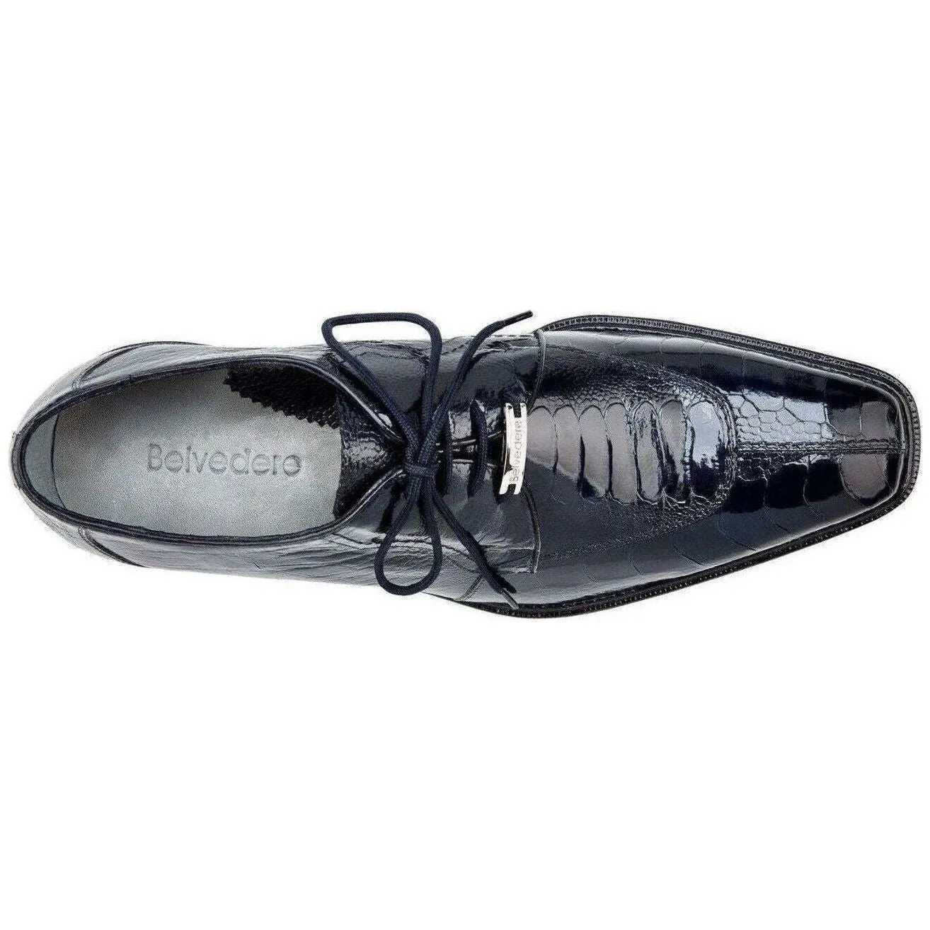 Belvedere Siena Men's Shoes Genuine Ostrich Lace up Navy 1463