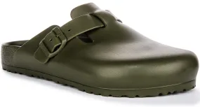 Birkenstock Boston Eva In Khaki Green | Regular Fit