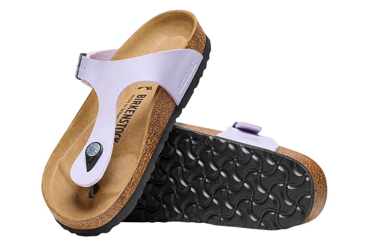 Birkenstock Gizeh R Purple Fog Patent Birko-Flor Womens