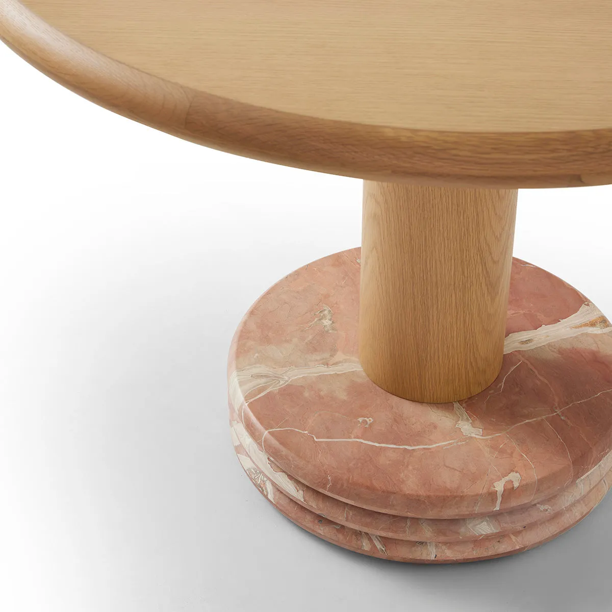 Bistro Dining Table (Oak / Marble Rosso, 105cm Diameter)