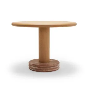 Bistro Dining Table (Oak / Marble Rosso, 105cm Diameter)