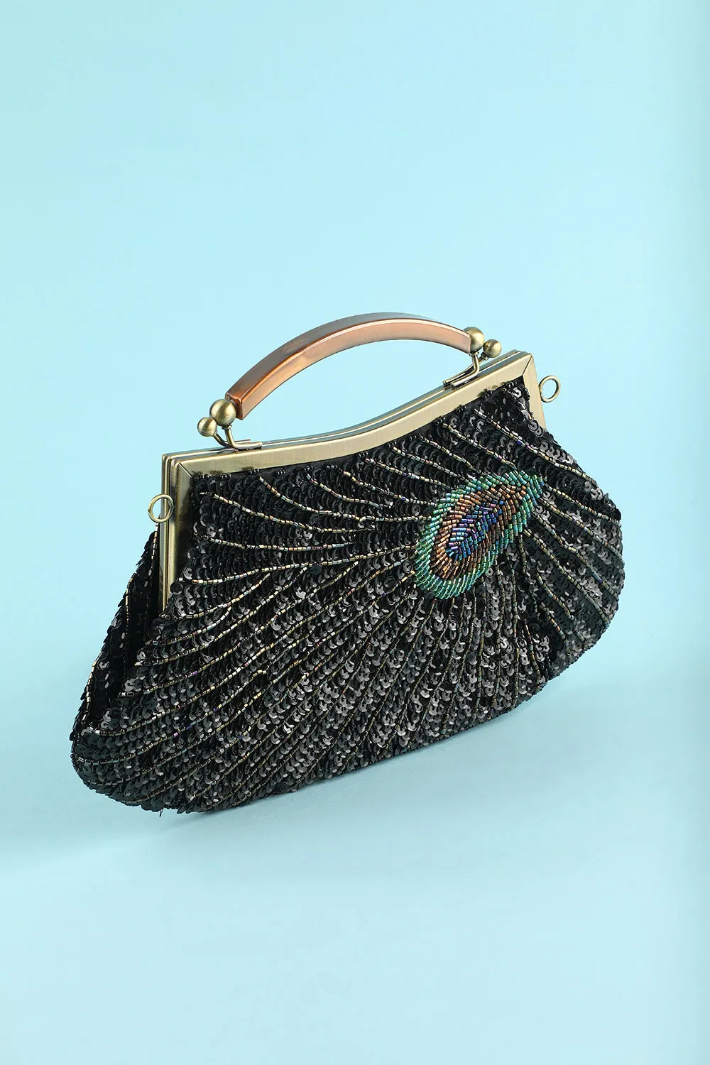 Black Beaded Evening Bag