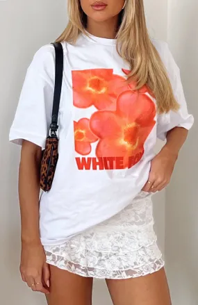 Bloom For You Oversized Tee White