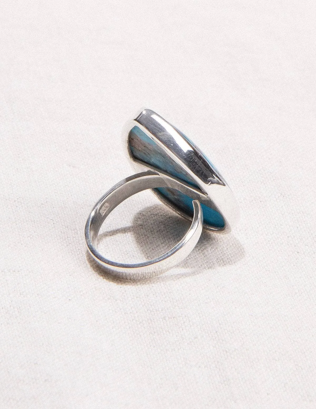 Blue Apatite Teardrop Ring - Adjustable