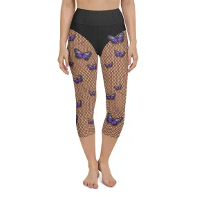 Bold Butterfly Mesh Yoga Capris