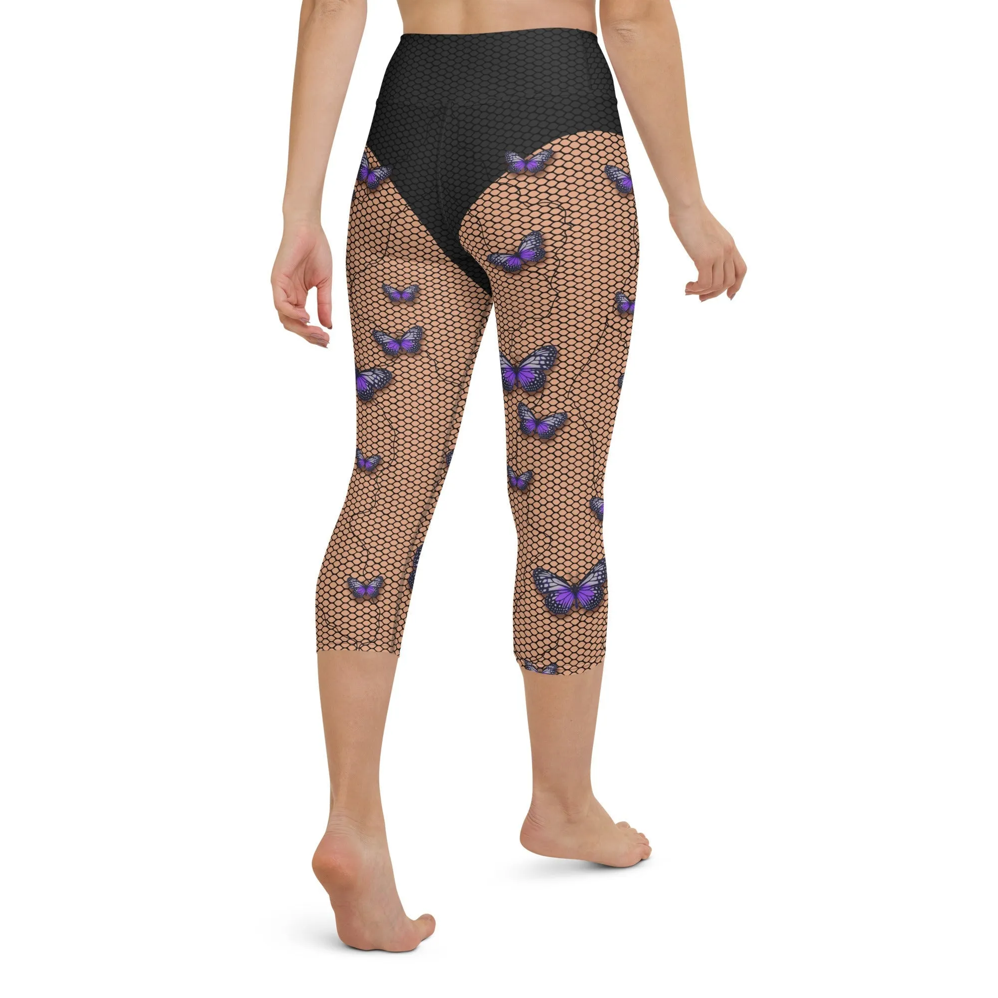 Bold Butterfly Mesh Yoga Capris