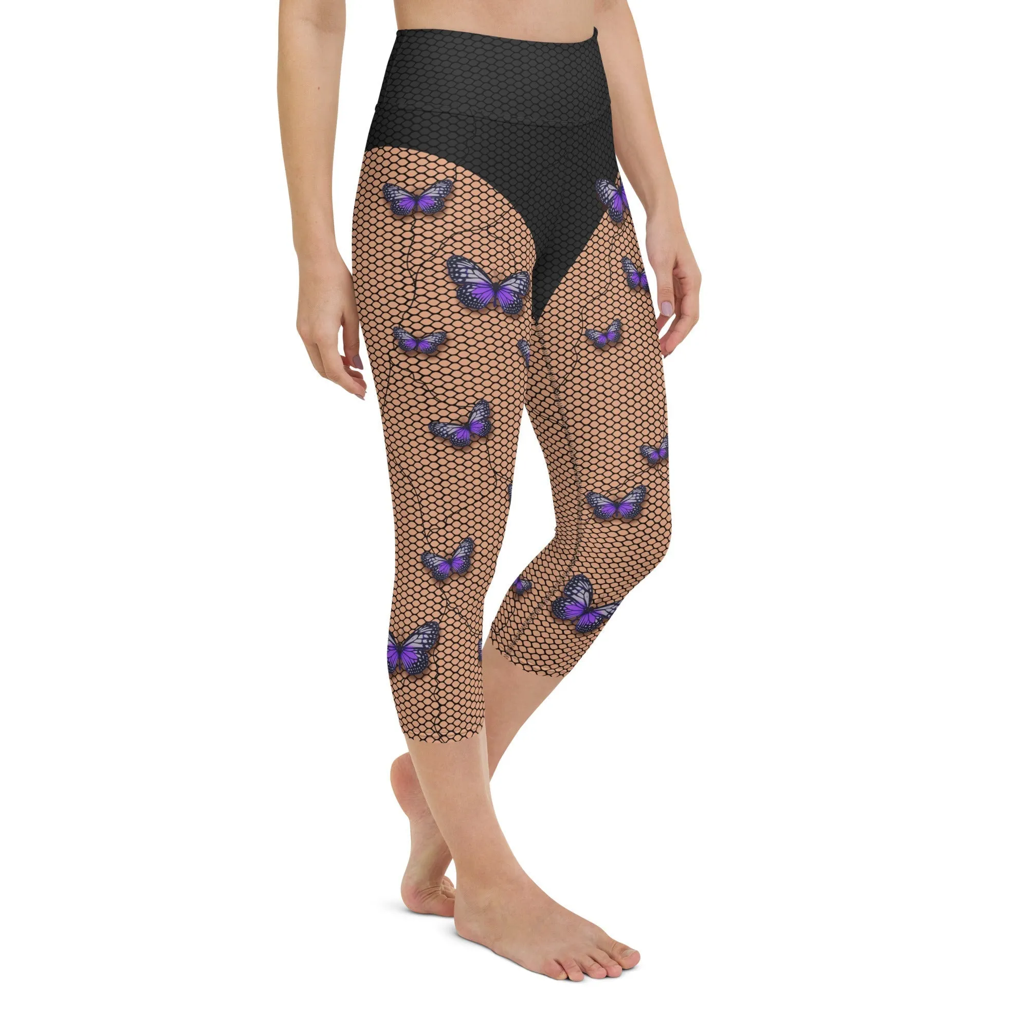 Bold Butterfly Mesh Yoga Capris