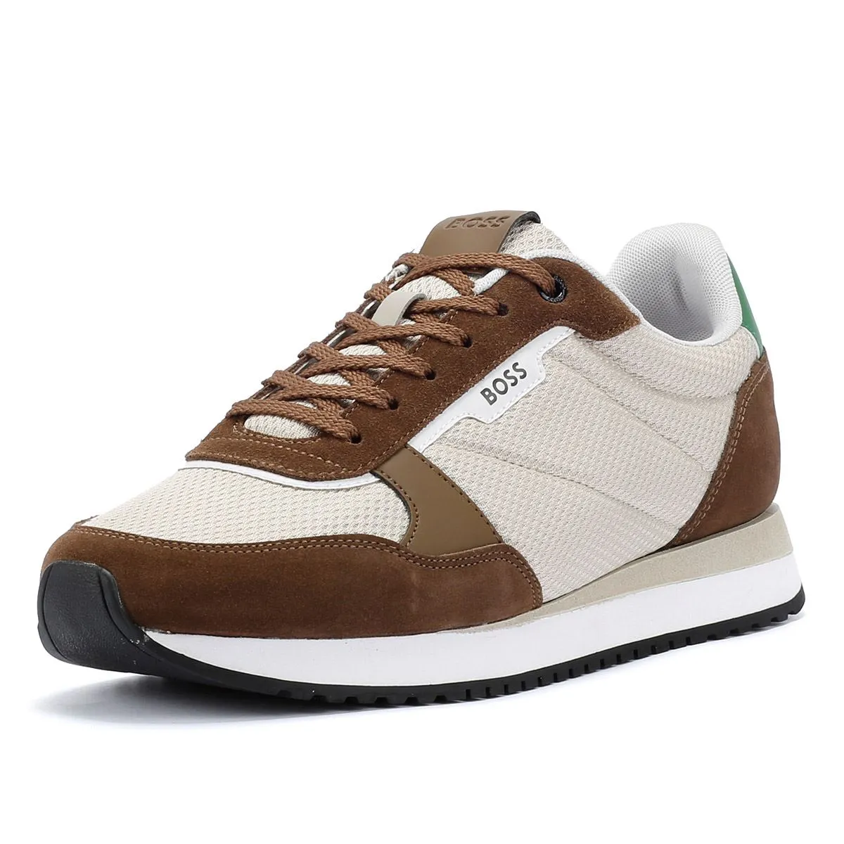 Boss Kai Runn Men's Open Beige Trainers