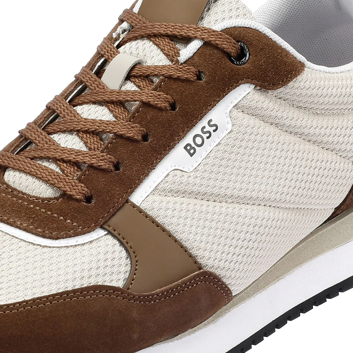 Boss Kai Runn Men's Open Beige Trainers