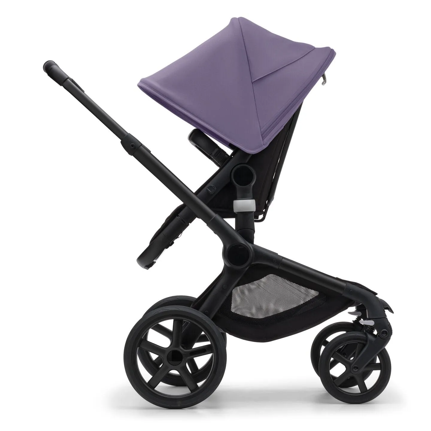 Bugaboo Fox 5, Nuna Turtle and Base Travel System - Black/Midnight Black/Astro Purple