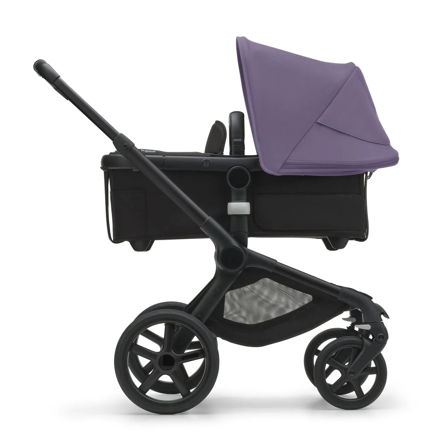 Bugaboo Fox 5, Nuna Turtle and Base Travel System - Black/Midnight Black/Astro Purple