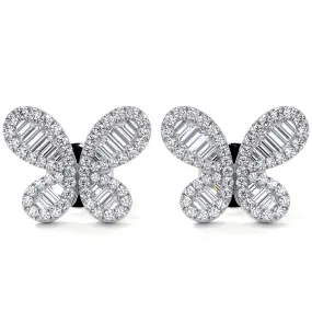 Butterfly Cluster Diamond Earring, 1 CT