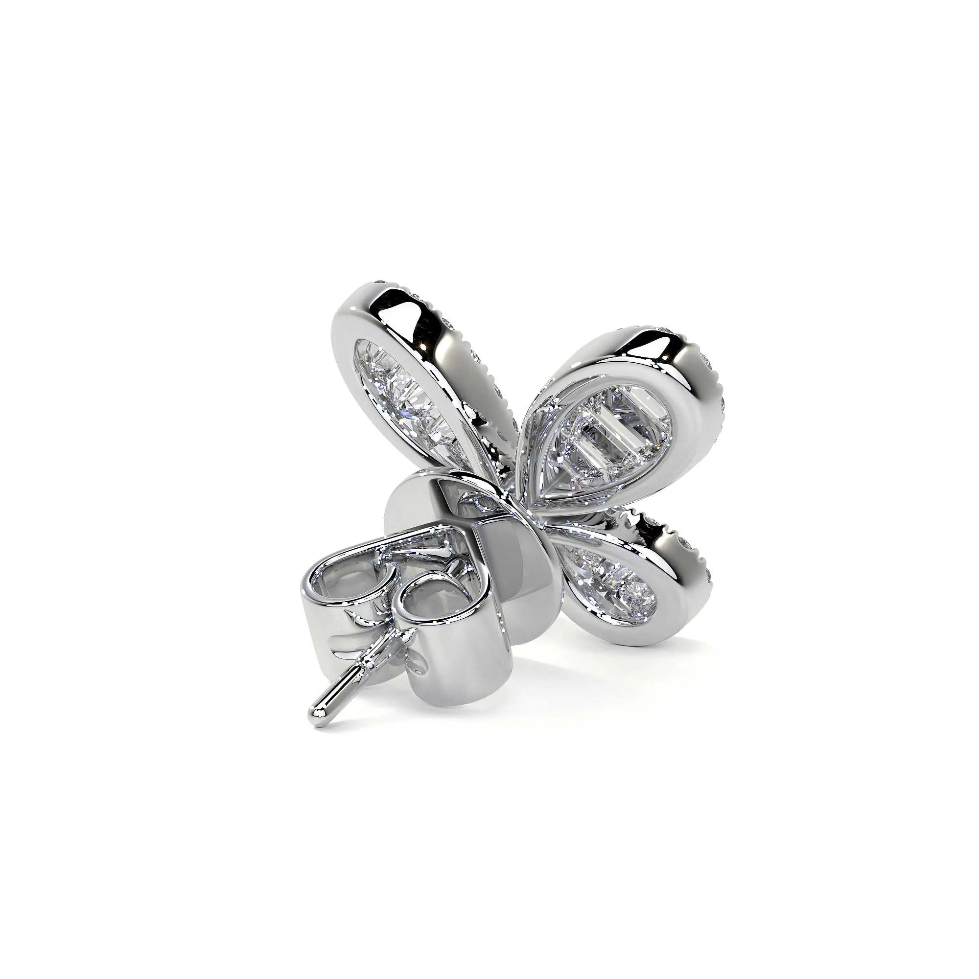 Butterfly Cluster Diamond Earring, 1 CT