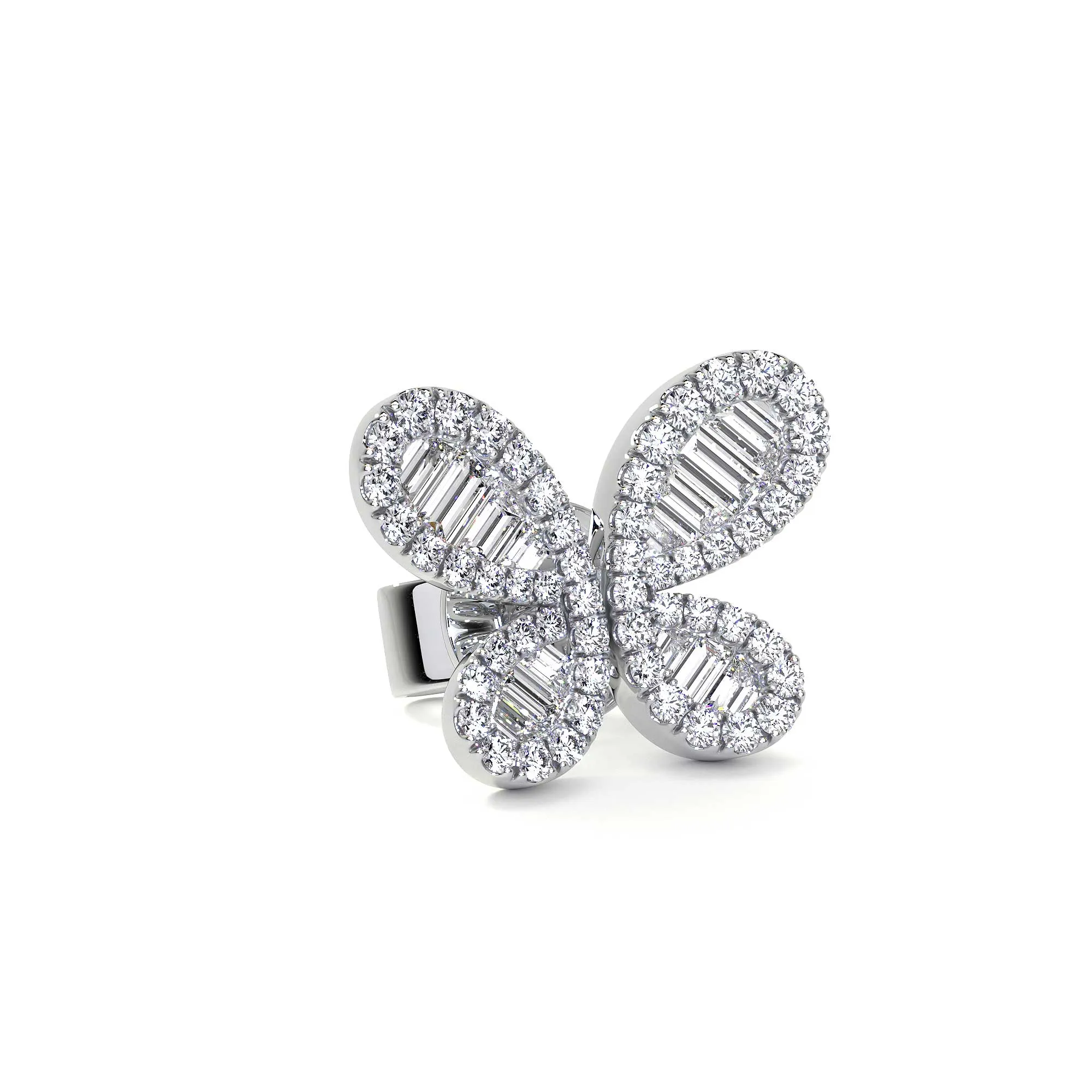 Butterfly Cluster Diamond Earring, 1 CT