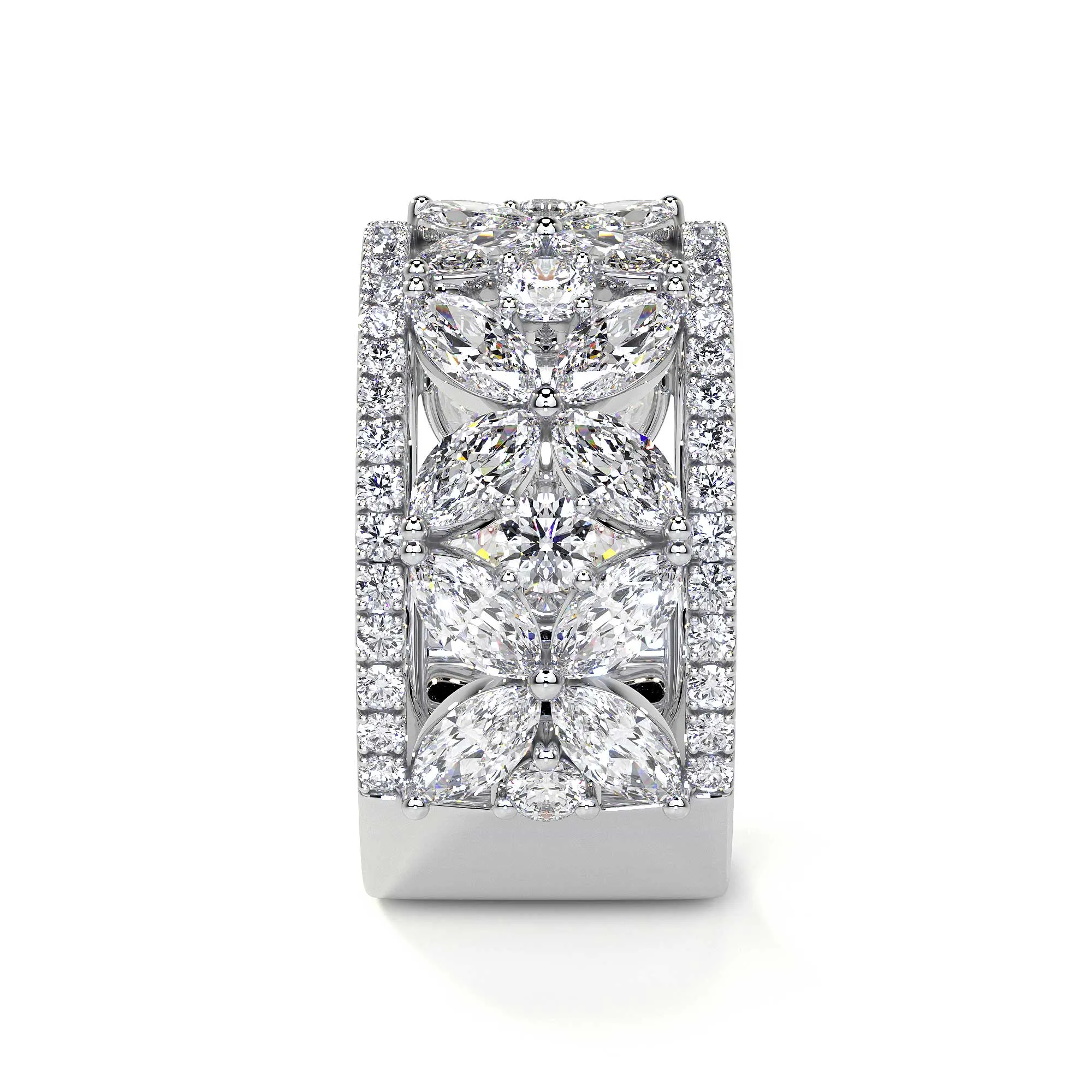 Butterfly Cluster Diamond Ring, 3.8 CT