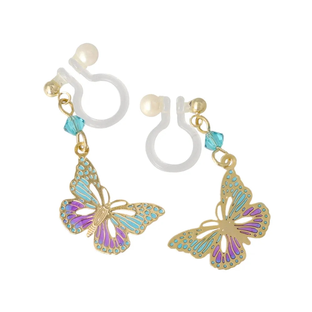 Butterfly Drop Invisible Clip On Earrings