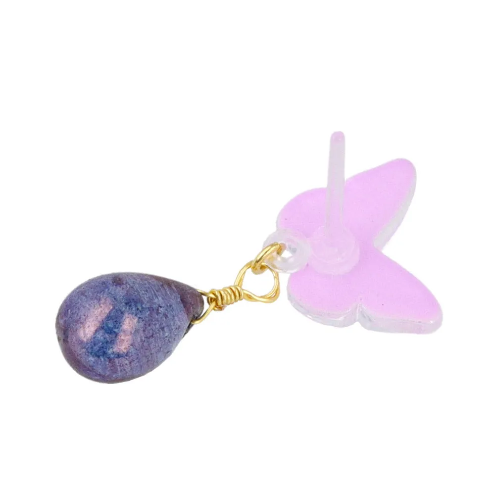 Candy Butterfly and Drop Plastic Earrings